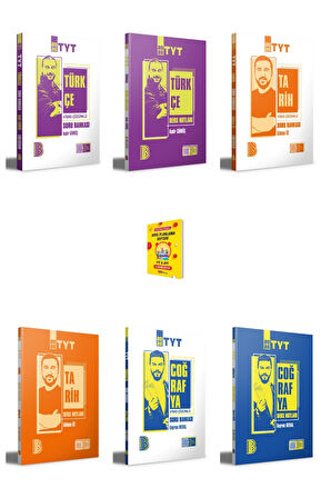 TYT Türkçe Tarih ve Coğrafya Video Çözümlü Soru Bankası ve Ders Notları 6lı Set