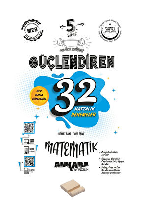5. Sınıf Güçlendiren 32 Haftalık Matematik Kazanım Denemeleri ve Telefon Standı