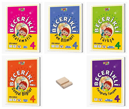 4. Sınıf Becerikli Tüm Dersler Soru Bankası 5li Set + Telefon Standı