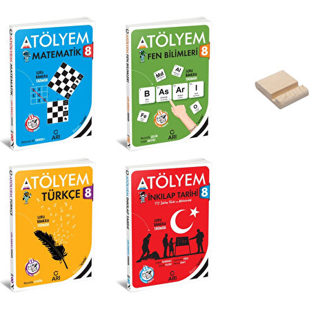 Lgs 8. Sınıf Atölyem Matematik Fen Türkçe ve Inkılap 4lü Set + Telefon Standı