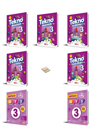 3. Sınıf Tekno İlkokul Eğitim Seti (7 Kitap) ve Telefon Tutucu