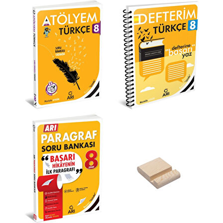Lgs 8. Sınıf Türkçe ve Paragraf Atölyem-Defterim 3lü Set + Telefon Standı