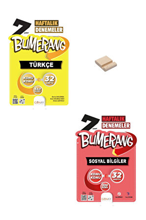 7. Sınıf Bumerang Türkçe ve Sosyal Bilgiler Haftalık Denemeleri + Telefon Standı