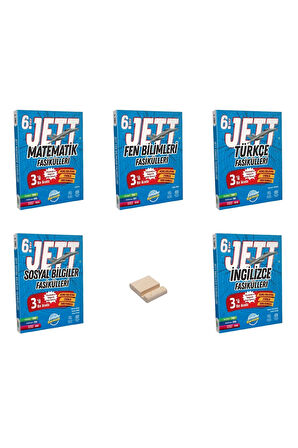 6. Sınıf JETT Matematik Fen Türkçe Sosyal ve İngilizce Fasikülleri 5li Set