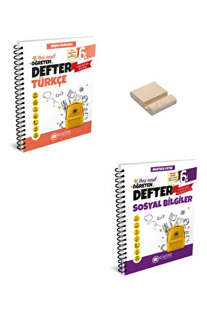 6. Sınıf Öğreten Defter Türkçe ve Sosyal Bilgiler + Telefon Standı