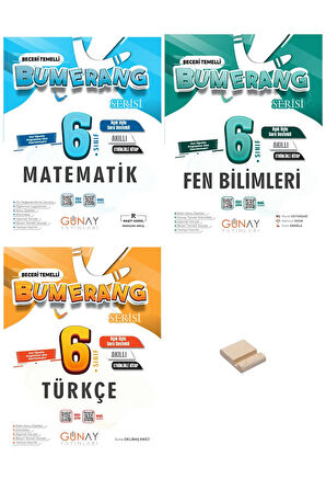 6. Sınıf Bumerang Matematik Fen ve Türkçe Etkinlikli Soru Bankası 3lü Set + Telefon Standı