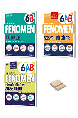 6. Sınıf B Türkçe Sosyal ve Din 3lü Set Soru Bankası + Telefon Standı