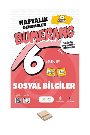 6. Sınıf Bumerang 32 Haftalık Sosyal Denemeleri+ Telefon Standı