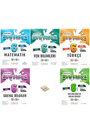 6. Sınıf Bumerang Tüm Dersler Etkinlikli Soru Bankası 5li Set + Telefon Standı
