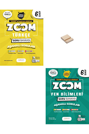 6. Sınıf Zoom Türkçe ve Fen Bilimleri Soru Bankası + Telefon Standı