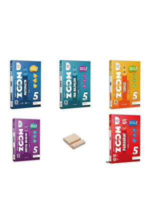 5. Sınıf Zoom Matematik Fen Türkçe Sosyal ve Paragraf Soru Bankası 5li Set + Telefon Standı