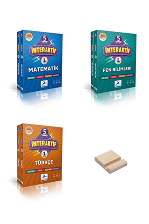 5. Sınıf İnteraktif Matematik Fen Bilimleri ve Türkçe Soru Kütüphanesi 3lü Set