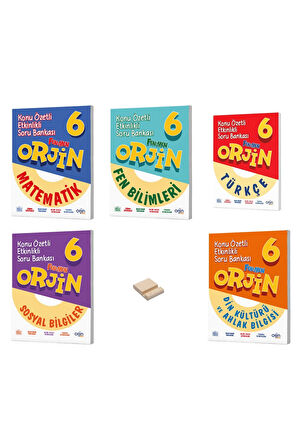 6. Sınıf Orjin Matematik Fen Türkçe Sosyal ve Din Konu Özetli Soru Bankası 5li Set