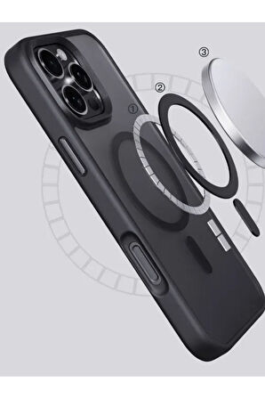 Apple iPhone 16 Pro Max Uyumlu Kılıf Zebana Fros Silikon Kılıf (Kablosuz Şarj Destekli)