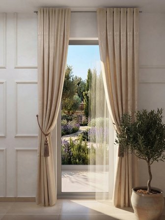 NİVEMESHOME LİNA V-101 KREM 1/3 PİLELİ FON PERDE