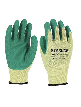 Camcı Eldiveni Lateks Starline E-54 G Yeşil Beden 9