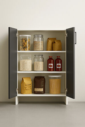 Modern Antrasit Çok Amaçlı Kiler Dolabı 