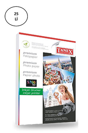 Tanex Fotoğraf Kağıdı A4 180 gr 210 mm x 297 mm 25 Sayfa