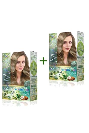 2 Paket Natural Beauty Amonyaksız Saç Boyası 8.1 Küllü AçıkKumral