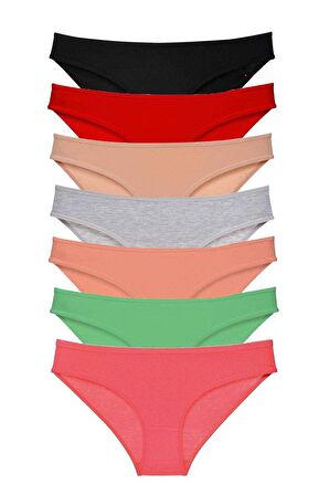 7 adet Süper Eko Set Likralı Kadın Slip Külot Set 4