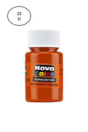 Nova Color Kumaş Boyası Şişe 30 Ml Turuncu 12 Li