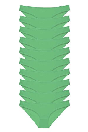 10 adet Süper Eko Set Likralı Kadın Slip Külot Yeşil