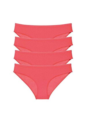 4 adet Süper Eko Set Likralı Kadın Slip Külot Fuşya
