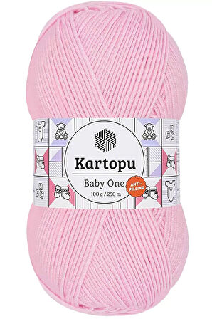 1 Adet Baby One Tüylenmeyen El Örgü İpi Yünü Açık Pembe K782