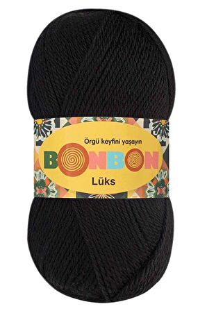 Lüks Patik İpi Yünü Siyah 98206