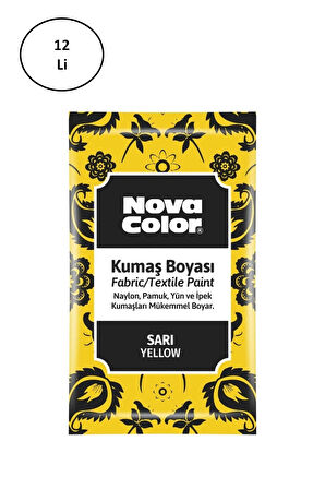 Nova Color 12 Gr Toz Kumaş Boyası Sarı Nc-900 12'li