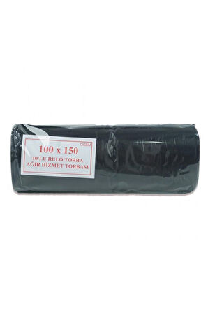 Hantal Boy Çöp Torbası 100 x 150 cm 10 Lu Rulo x 1 Paket = 10 Adet (Siyah)