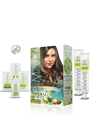 2 Paket Natural Beauty Amonyaksız Saç Boyası 8.11 YoğunAçık Küllü Kumral