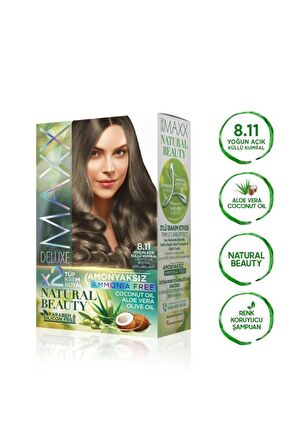 2 Paket Natural Beauty Amonyaksız Saç Boyası 8.11 YoğunAçık Küllü Kumral