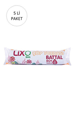 Battal Boy Çöp Torbası 75 x 90 cm 10 Lu Rulo x 5 Paket = 50 Adet (Mavi)