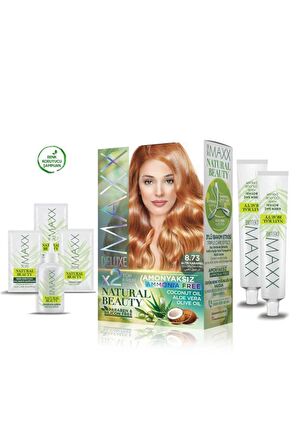 2 Paket Natural Beauty Amonyaksız Saç Boyası 8.73 AltınKaramel