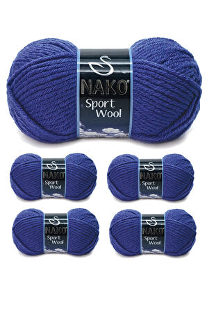 5 Adet Sport Wool Atkı Bere Ceket Yelek Örgü İpi Yünü No: 10472 Saks