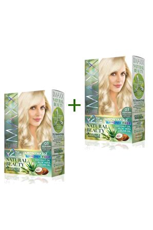 2 Paket Natural Beauty Amonyaksız Saç Boyası 0.1 PlatinSarısı