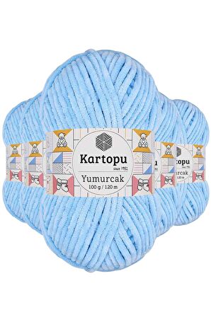 5 Adet Yumurcak Kadife El Örgü İpi Mavi K540