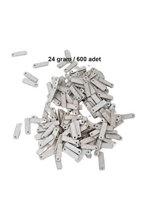 Mat Beyaz 15 x 5 mm Dantel Oya Yazma Halhal Abiye Lazer Kesim Pul 600 adet / 24 gram