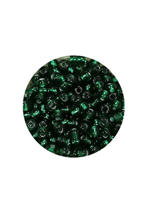 Dökme Cam Kum Boncuk (8/0) 3 mm - 20 Gram - Koyu Yeşil - BNC146