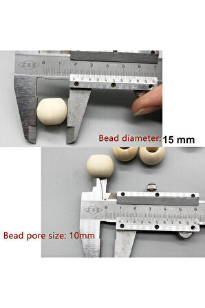 20 Gr (20 Adet) Ahşap Boncuk 15 mm çap x 10 mm Delik Doğal Yuvarlak Ahşap Makrome El İşi Çanta