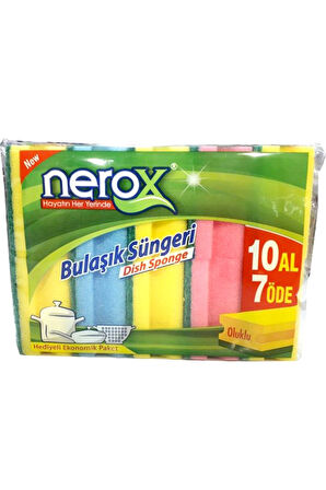 Nerox Bulaşık Süngeri Oluklu 10'Lu Royaleks-NRX-F550