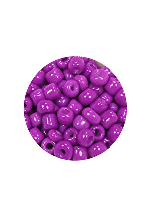 Dökme Cam Kum Boncuk Büyük Boy (6/0) 4 mm - 20 Gram - Koyu Eflatun - BNC087