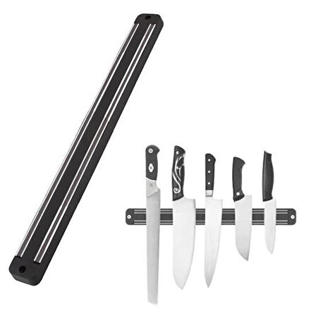 caselka® Mıknatıslı Paslanmaz Duvar Bıçak Askısı Standı 55 Cm Aparat
