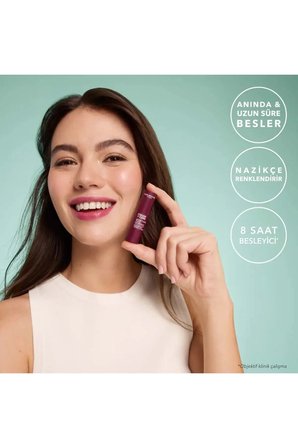 8 Saat Etkili Besleyici Doğal Renklendirici Vegan Dudak Balsamı (Mürdüm) - 4.8 g