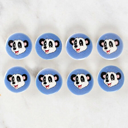 Loren Crafts 8'li Panda Düğme - 1056