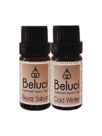 Beyaz Sabun + Cold Winter (Oda Kokusu Aroma Terapi Buhurdanlık/Difüzör Yağı) Set 2 Adet x 10 ml