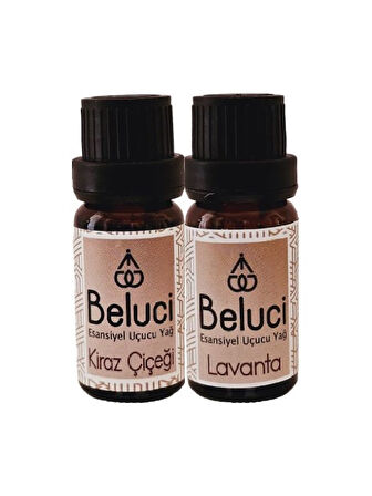 Kiraz Çiçeği + Lavanta (Oda Kokusu Aroma Terapi Buhurdanlık/Difüzör Yağı) Set 2 Adet x 10 ml