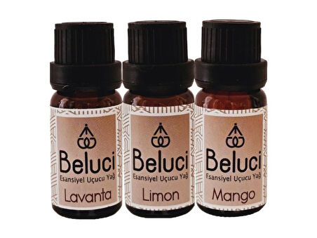 Lavanta + Limon + Mango (Oda Kokusu Aroma Terapi Buhurdanlık/Difüzör Yağı) Set 3 Adet x 10 ml