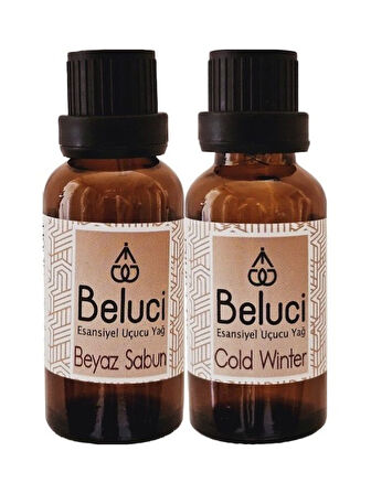 Beyaz Sabun + Cold Winter (Oda Kokusu Aroma Terapi Buhurdanlık/Difüzör Yağı) Set 2 Adet x 30 ml